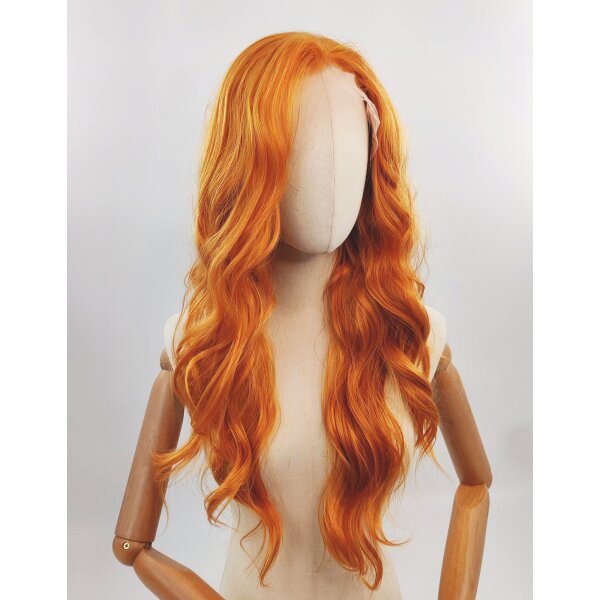 Rote Lace Front Perücke 60cm gelockt | Pumpkin