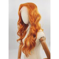 Rote Lace Front Perücke 60cm gelockt | Pumpkin