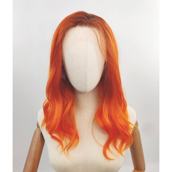 Orangene Lace Front Perücke 50cm gelockt | Sunset