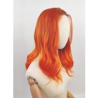 Orangene Lace Front Perücke 50cm gelockt | Sunset