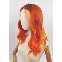 Orangene Lace Front Perücke 50cm gelockt | Sunset