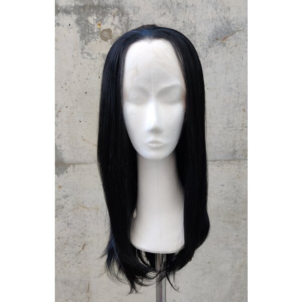 Schwarze Lace Front Perücke 60cm glatt | Black