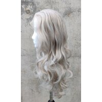 Graue Lace Front Perücke 60cm gelockt | Fullmoon