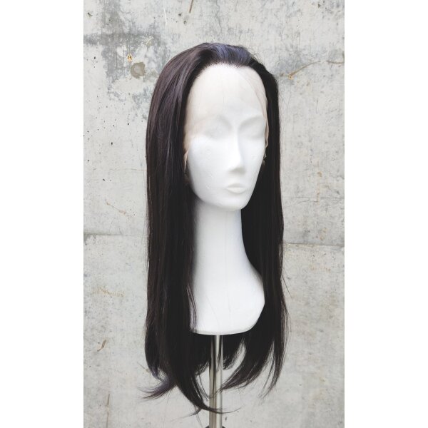 Naturschwarze Lace Front Perücke 60cm glatt | Coffee