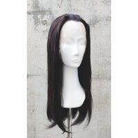 Naturschwarze Lace Front Perücke 60cm glatt | Coffee