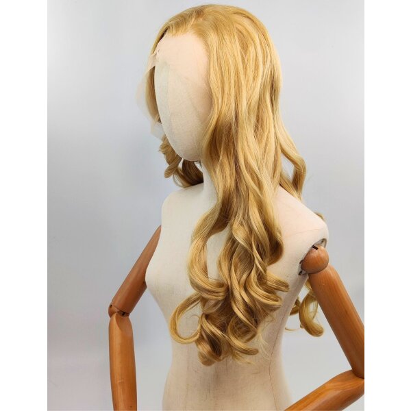 WIG ME UP Damen Perücke Lang Glatt – Hellblond-Goldblond Mix, LG26, 55 Cm, Kunstfaser