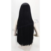 Keiko Perücke 100cm glatt mit Pony Schwarz | Black