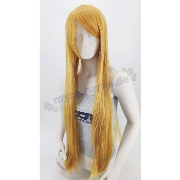 Plastikhaar Wig | 100cm straight with fringe Yellowmix