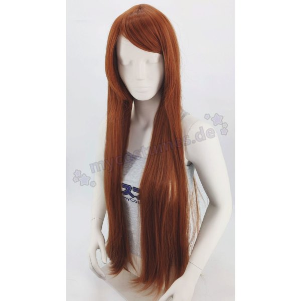 Keiko Wig | 100cm straight with fringe Brown | Cinnamon