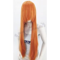 Keiko Perücke 100cm glatt mit Pony Orange | Apricot