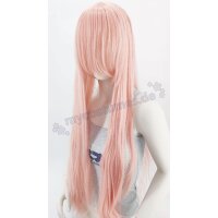 Keiko Perücke 100cm glatt mit Pony Rosa | Macaron