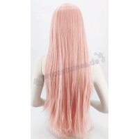 Keiko Perücke 100cm glatt mit Pony Rosa | Macaron