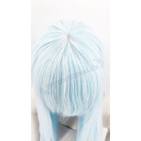 Keiko Perücke 100cm glatt mit Pony Blau | Lightblue