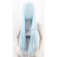 Keiko Perücke 100cm glatt mit Pony Blau | Lightblue