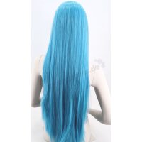 Keiko Perücke 100cm glatt mit Pony Blau | Poolparty