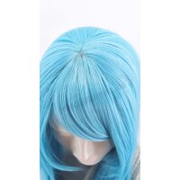Keiko Perücke 100cm glatt mit Pony Blau | Poolparty