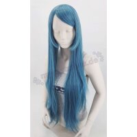 Keiko Perücke 100cm glatt mit Pony Blau | Strange Blue