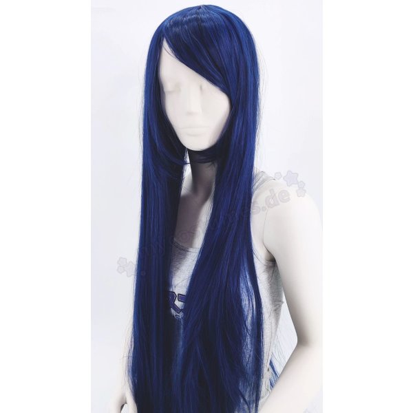 Keiko Wig | 100cm straight with fringe Dark Blue | Navy