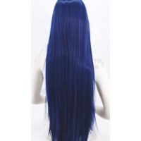Keiko Wig | 100cm straight with fringe Dark Blue | Navy