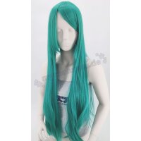 Keiko Wig | 100cm straight with fringe Turquoise