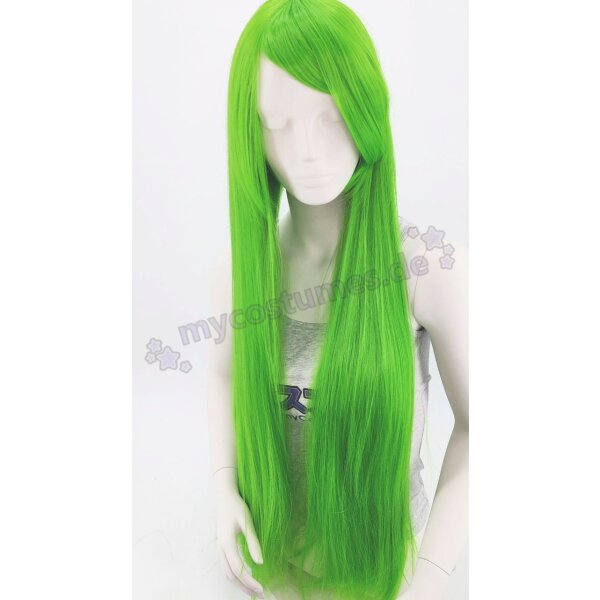 Keiko Wig | 100cm straight with fringe Green | Lime