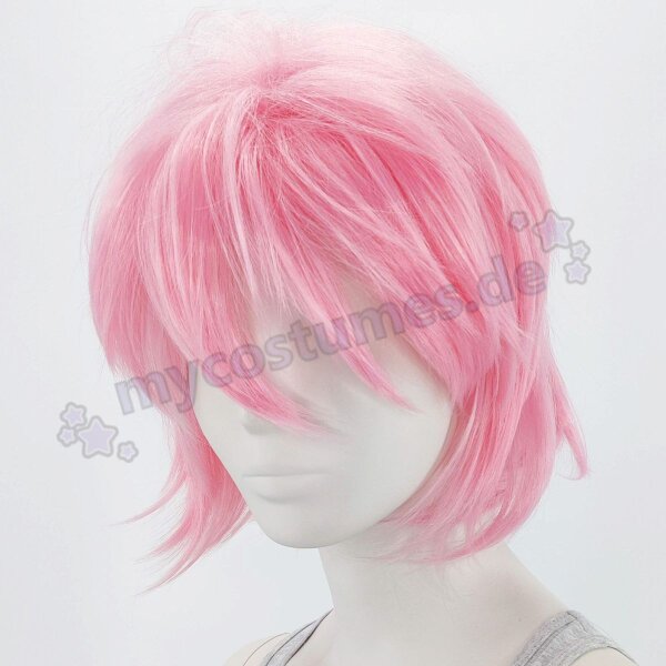 myCostumes Wig | 35cm spikey with fringe Pink  | Bubblegum