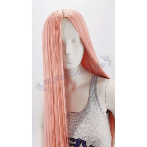 Keiko Perücke 100cm glatt ohne Pony Rosa | Macaron