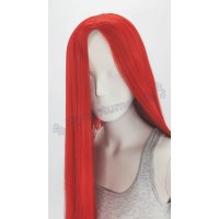 Keiko Perücke 100cm glatt ohne Pony Rot | Scarlet