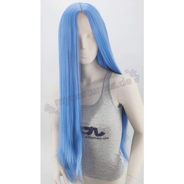 Keiko Perücke 100cm glatt ohne Pony Blau | Cloud