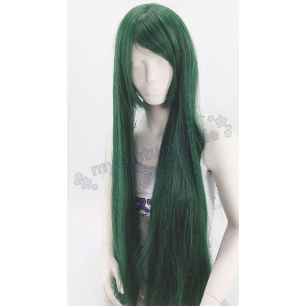 Keiko Perücke 100cm glatt mit Pony Grün | Wakame