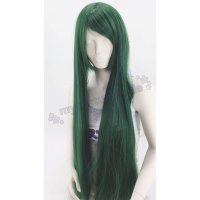 Keiko Perücke 100cm glatt mit Pony Grün | Wakame