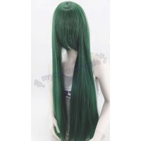 Keiko Perücke 100cm glatt mit Pony Grün | Wakame