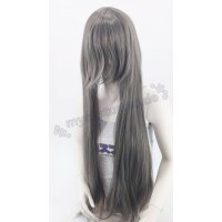 Keiko Perücke 100cm glatt mit Pony Grau | Marble
