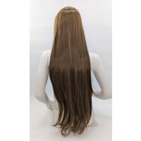 Keiko Perücke 100cm glatt mit Pony Braun | Samtbraun