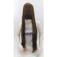 Keiko Perücke 100cm glatt mit Pony Braun | Samtbraun