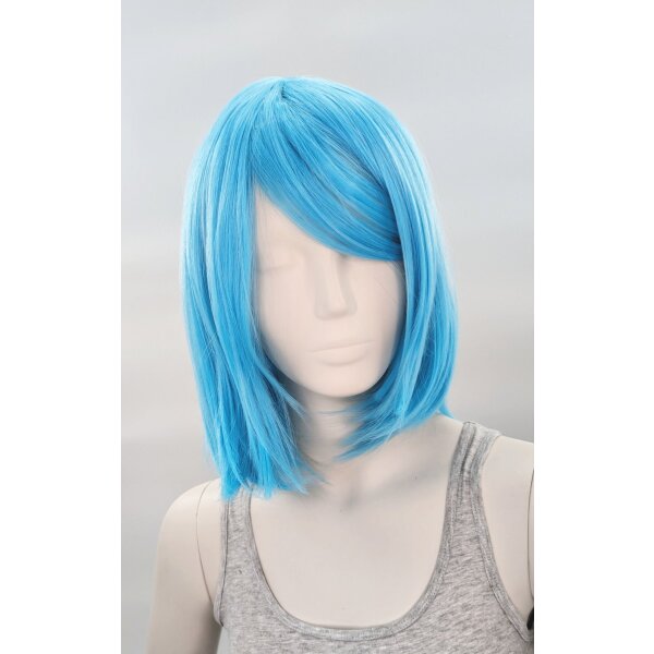 Hana Perücke 40cm mit Pony Blau | Poolparty