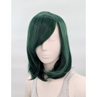 Hana Perücke 40cm mit Pony Dunkelgrün | Wakame