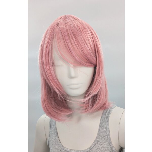 Hana Perücke 40cm mit Pony Rosa | Hibiscus
