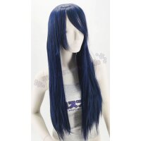 Misaki Perücke 80cm glatt mit Pony Blau | Nightblue
