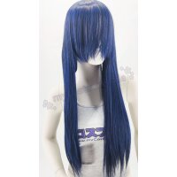 Misaki Perücke 80cm glatt mit Pony Blau | Nightblue