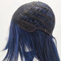 Misaki Perücke 80cm glatt mit Pony Blau | Nightblue