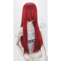 Misaki Perücke 80cm glatt mit Pony Rot | Bordeaux