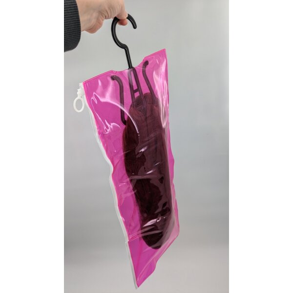 Perückenaufbewahrung - Plastikzipper mit Hänger