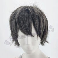 Momo Perücke 30cm kurz gestuft grau | Darkgrey