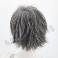 Momo Perücke 30cm kurz gestuft grau | Darkgrey