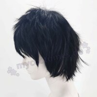 Momo Perücke 30cm kurz gestuft schwarz | Black