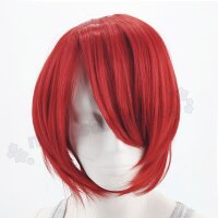 Himari Cosplay Perücke Rot | 30cm kurz glatt Scarlet