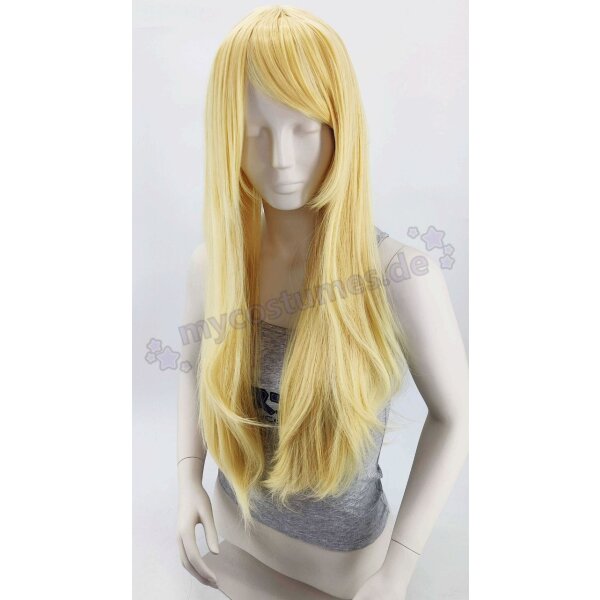 Misaki Perücke 80cm glatt mit Pony Hellblond | Angel