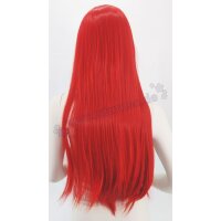 Misaki Perücke 80cm glatt mit Pony Rot | Scarlet