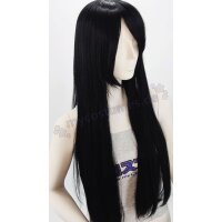Misaki Perücke 80cm glatt mit Pony Schwarz | Black